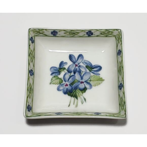 Violettes Anne De Solages Porcelain De Paris France Small Trinket Tray - Picture 1 of 4